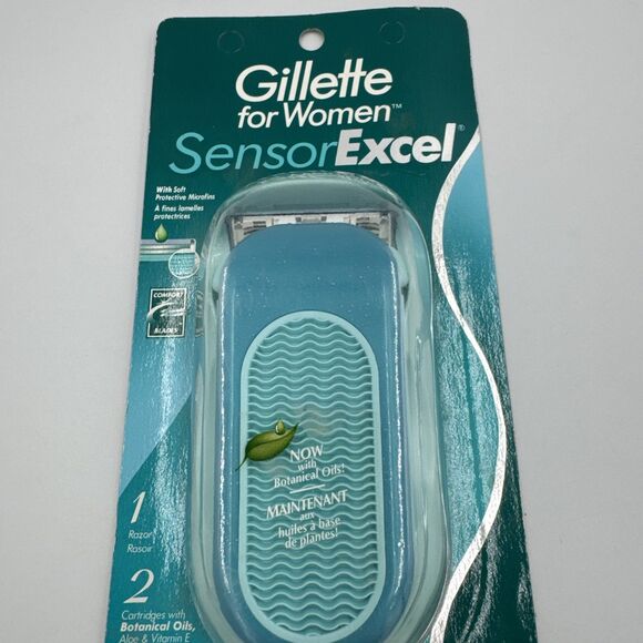Gillette Sensor Excel For Women 1 Razor + 2 Cartridges New Vintage Blue - Picture 3 of 5